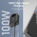 3-Port USB (C+C+A) GaN Charger (100W/65W/30W) UK-Plug Black Model # FELB0-UK