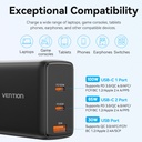 3-Port USB (C+C+A) GaN Charger (100W/65W/30W) UK-Plug Black Model # FELB0-UK