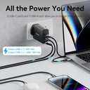 3-Port USB (C+C+A) GaN Charger (100W/65W/30W) UK-Plug Black Model # FELB0-UK
