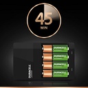 Duracell Battery Charger 4 Hours with 4 Pcs Battery (2AA 1300mAh & 2AAA 750mAh) Blister Pack