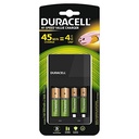 Duracell Battery Charger 4 Hours with 4 Pcs Battery (2AA 1300mAh & 2AAA 750mAh) Blister Pack