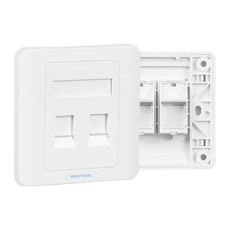Vention® 2 Port keystone Jack Wall Plate White 86 Type (IFBW0).webp
