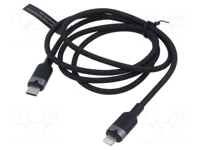 [LALBF] VENTION USB 2.0 Type-C Male to Lightning Male 3A Cable 1M Black Aluminum Alloy Type Model# L.webp