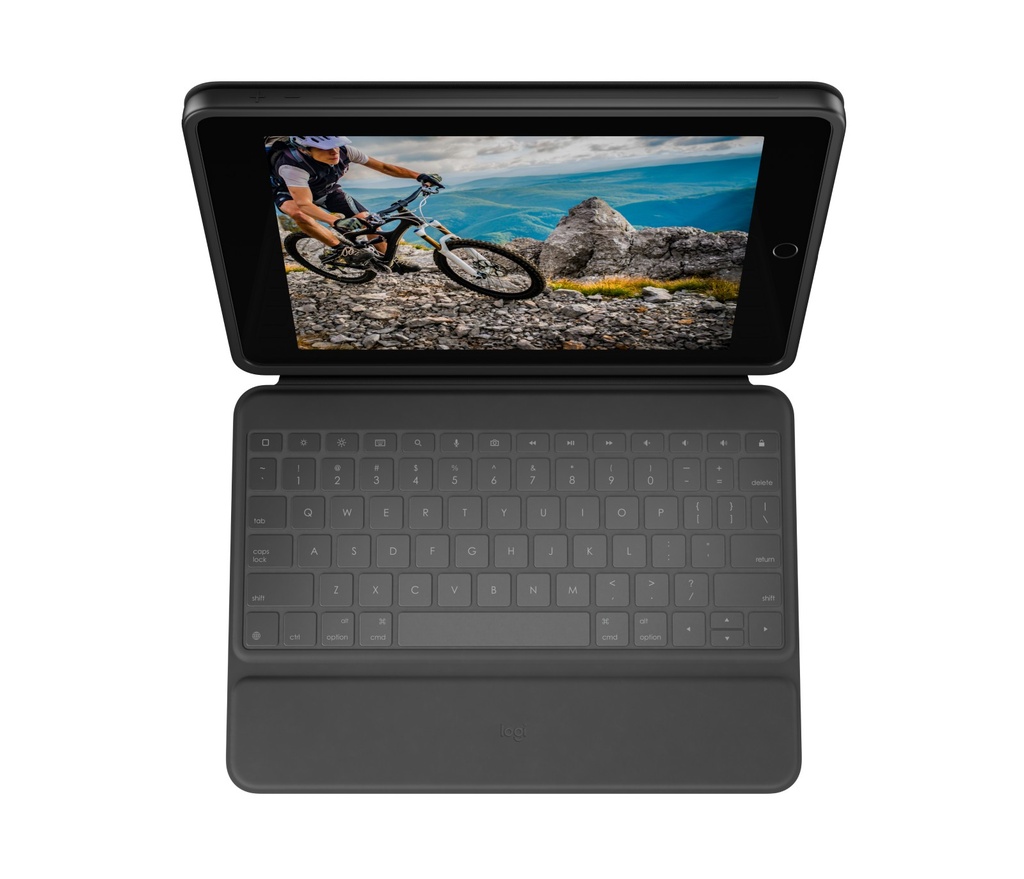 Logitech Rugged Folio - Protective Keyboard Case for iPad (7th, 8th, 9th, 10th Gen & A16) in Graphite