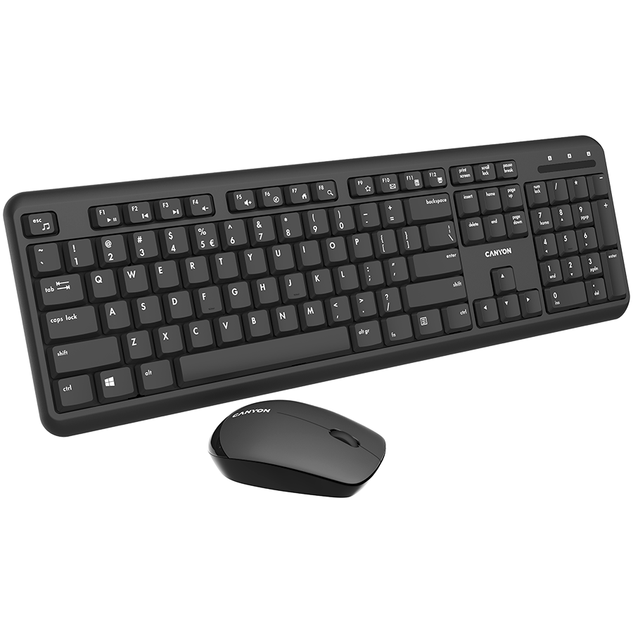 CANYON SET-W20 EN/AR Keyboard+Mouse Velvet Wireless Black - Extra Image 2