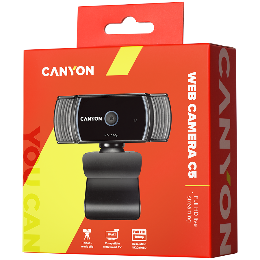 CANYON webcam C5 Full HD 1080p Auto Focus Black - Extra Image 1