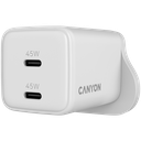 CANYON charger CU65ACC GaN 65W 2xPD 1xQC UK White - Extra Image 3
