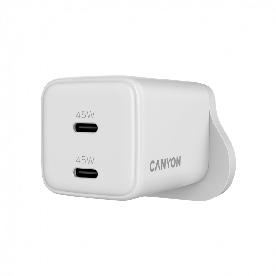 CANYON charger CU45AC GaN 45W 2xPD UK  White - Extra Image 2