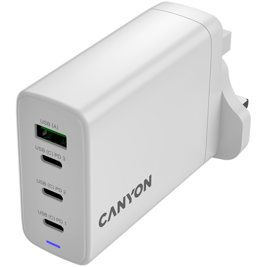 CANYON charger OnCharge 140 GAN Total 150W MAX 3 USB-C +1 USB-A White UK plug - Extra Image 3
