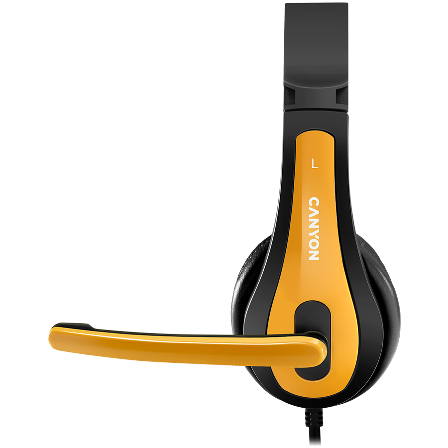 CANYON PC headset HSC-1 PC Mic Flat 2m Black Yellow - Extra Image 1
