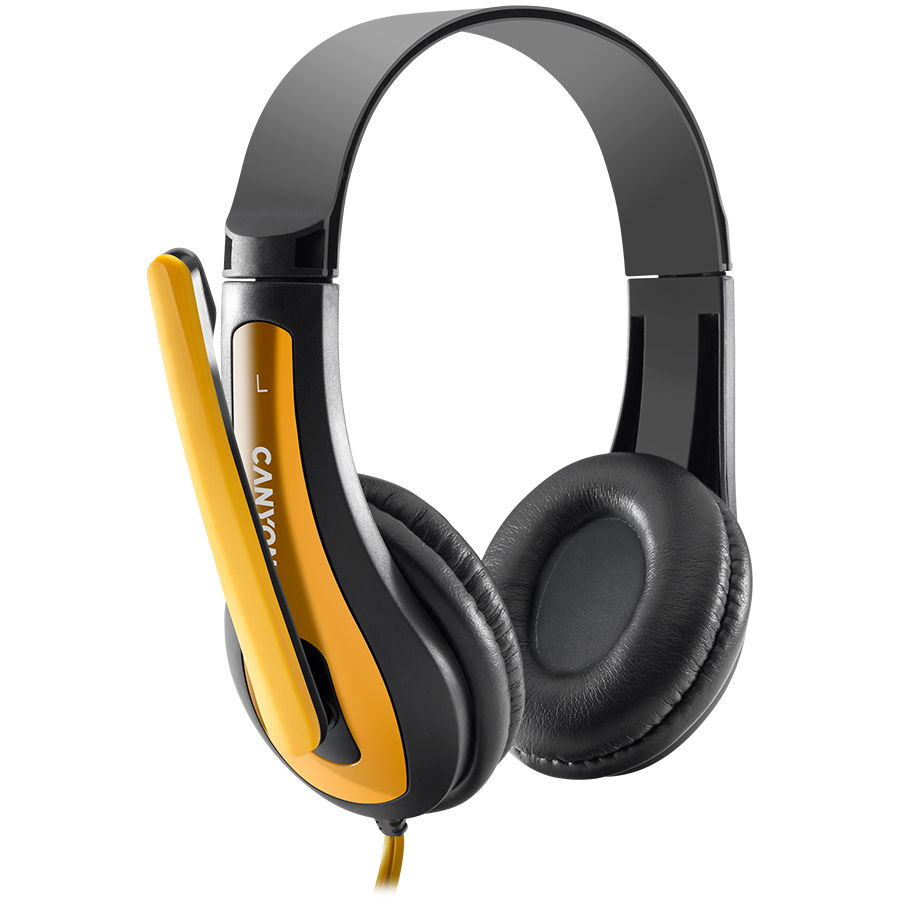 CANYON PC headset HSC-1 PC Mic Flat 2m Black Yellow - Extra Image 2