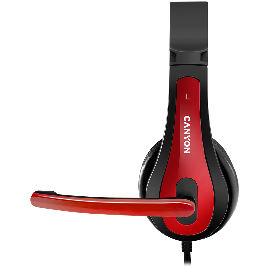 CANYON PC headset HSC-1 PC Mic Flat 2m Black Red - Extra Image 1