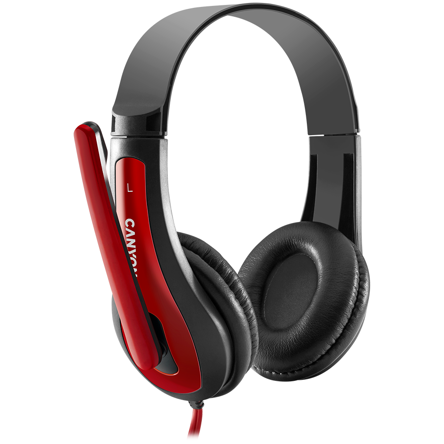CANYON PC headset HSC-1 PC Mic Flat 2m Black Red - Extra Image 2