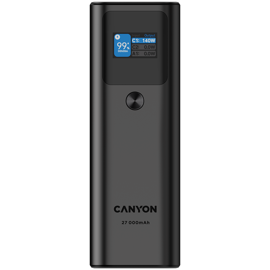 CANYON power bank PB-2010 TFT 27000 mAh 97.2Wh PD140W QC 3.0 Dark Grey - Extra Image 2