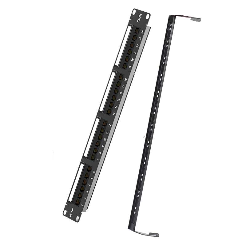 VENTION Cat.6 UTP 24 Ports Keystone Patch Panel Black Model # KGCB0