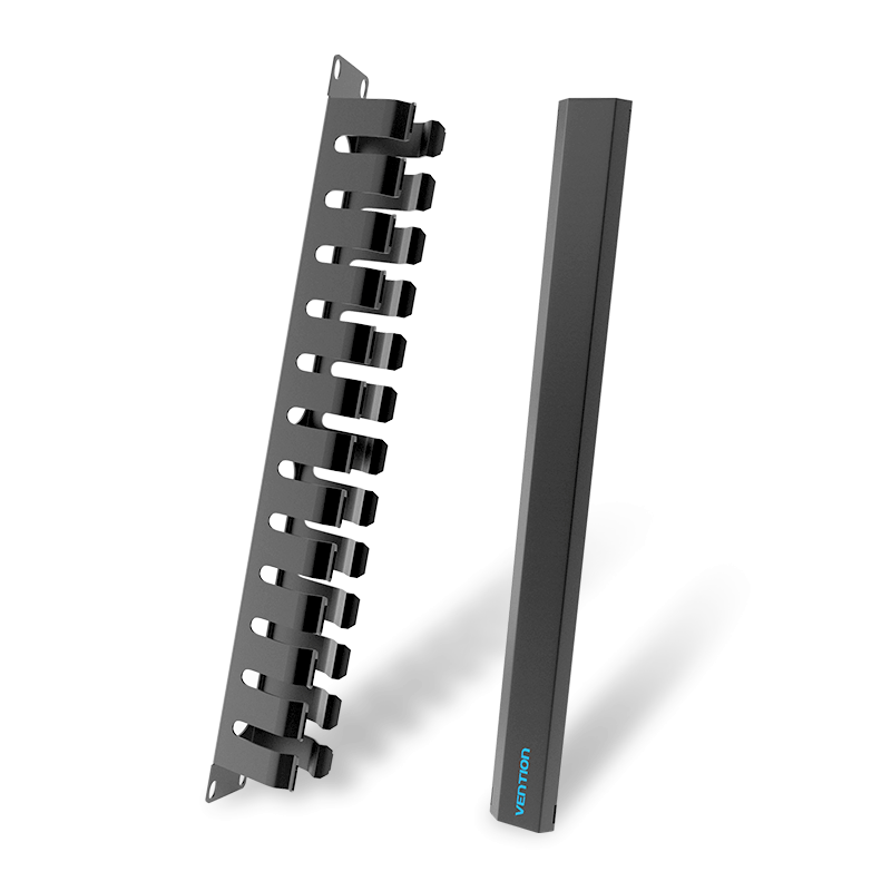 [KHAB0] VENTION 24 U Cable Manager Black Model # KHAB0