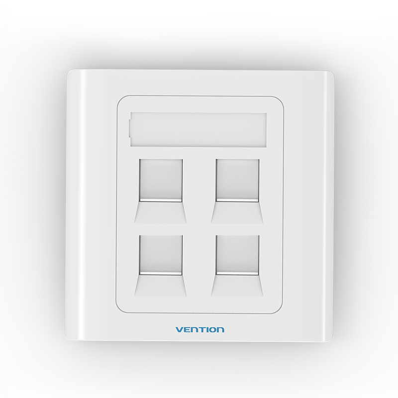 [IFCW0] VENTION 4 Port keystone Jack Wall Plate White 86 Type Model # IFCW0