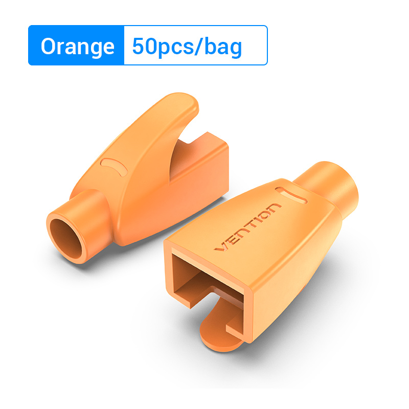 VENTION RJ45 Strain Relief Boots Orange PVC Type 50 Pack Model # IODO0-50