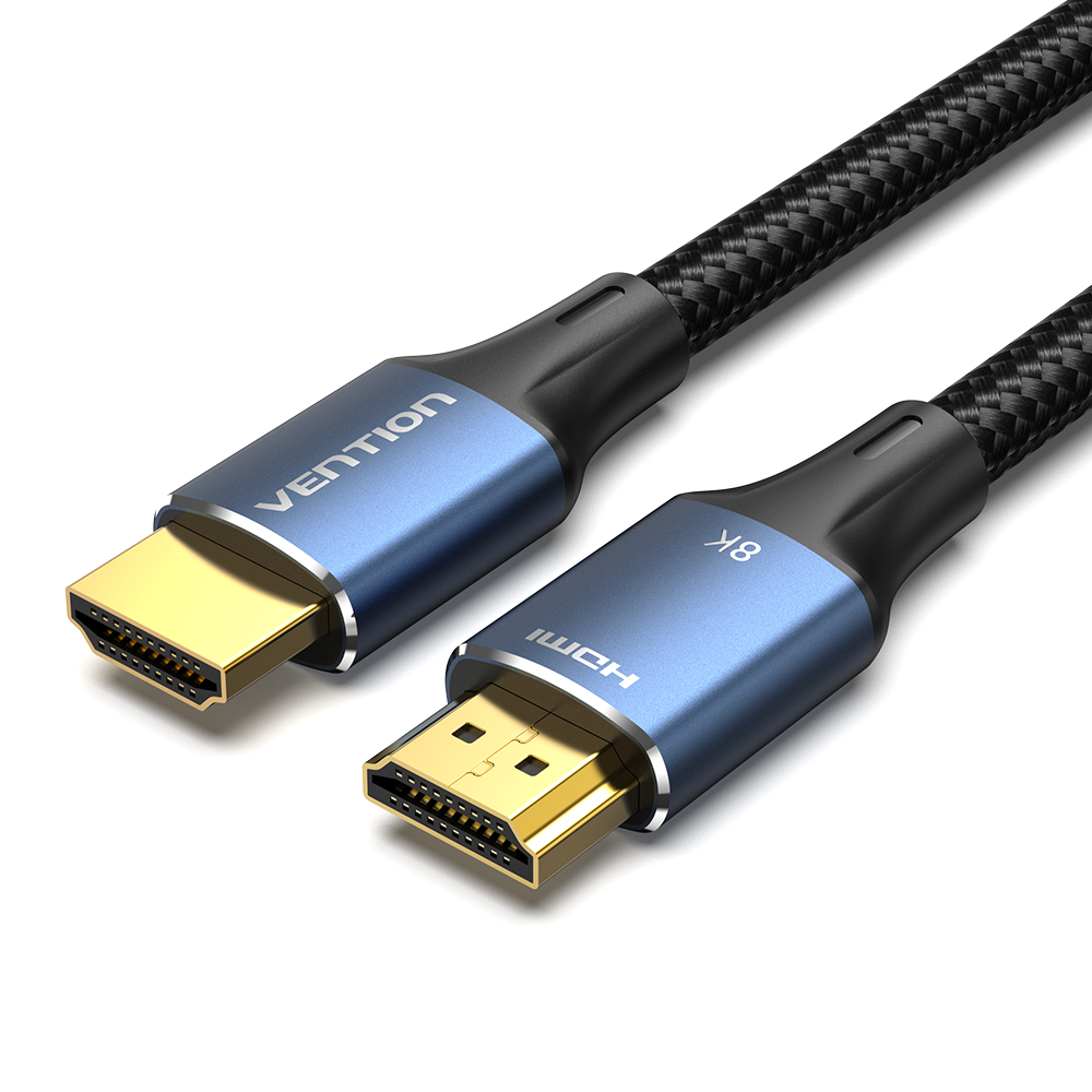 VENTION Cotton Braided HDMI-A Male to Male HD Cable 8K 2M Blue Aluminum Alloy Type Model # ALGLH
