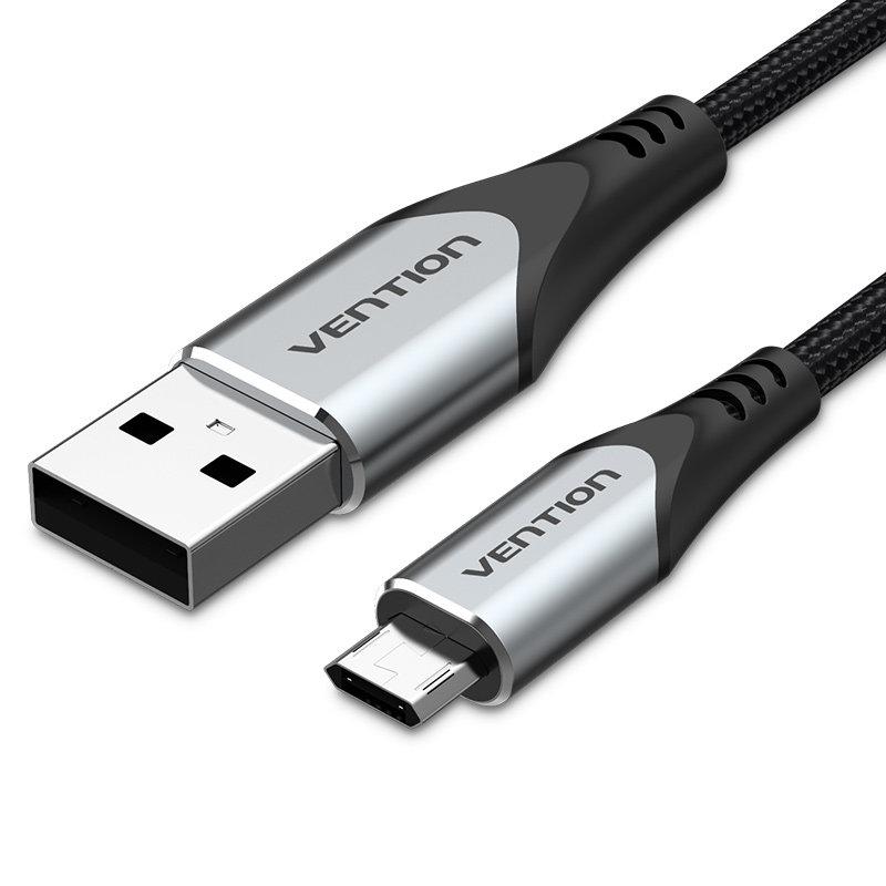 VENTION USB 2.0 A Male to Micro-B Male Cable 2M Gray Aluminum Alloy Type（Reversible Design） Model # COCHH