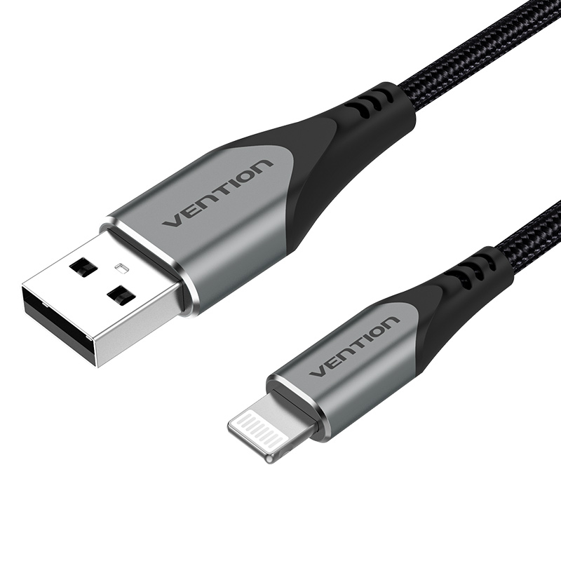 VENTION USB 2.0 A to Lightning Cable 2M Gray Aluminum Alloy Type Model # LABHH