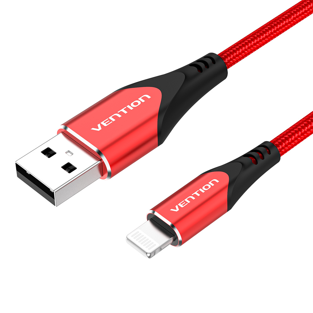 [LABRH] VENTION USB 2.0 A to Lightning Cable 2M Red Aluminum Alloy Type Model # LABRH