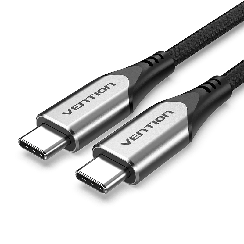 [TAAHF] VENTION Cotton Braided USB-C to USB-C 3.1 Cable 1M  Gray Model # TAAHF