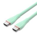 VENTION USB 2.0 C Male to C Male  5A Cable 2M Light Green Silicone Type Model # TAWGH