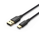 VENTION Nylon Braided USB 2.0 A Male to C Male 3A Cable 1M Black LED Type Model # CTFBF