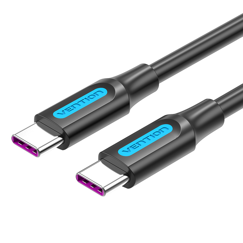 VENTION USB 2.0 C Male to C Male  5A Cable 0.5M Black PVC Type Model # COTBD