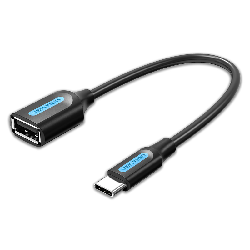 VENTION USB 2.0 C Male to A Female OTG cable 0.15M Black PVC Type Model # CCSBB