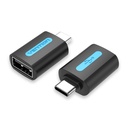 VENTION USB-C Male to USB 2.0 Female OTG Adapter Black PVC Type Model # CDTB0-02