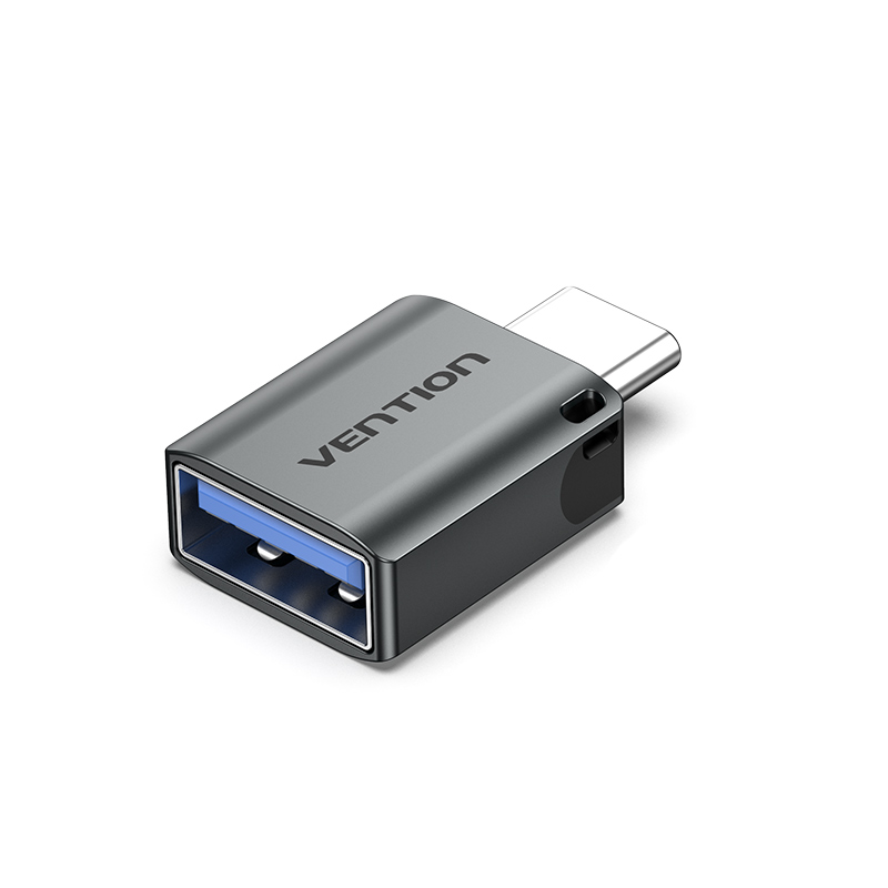 VENTION USB-C Male to USB 3.0 Female OTG Adapter Gray Aluminum Alloy Type Model # CDQH0