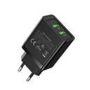 VENTION Two-Port  USB(A+A) Wall Charger (18W/18W) EU-Plug Black Model # FBAB0-EU