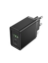 VENTION Two-Port  USB(A+C) Wall Charger (18W/20W) EU-Plug Black Model # FBBB0-EU