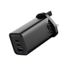 VENTION 3-port USB(C+C+A) GaN Charger(65W/30W/30W) UK-Plug Black Model # FEDB0-UK