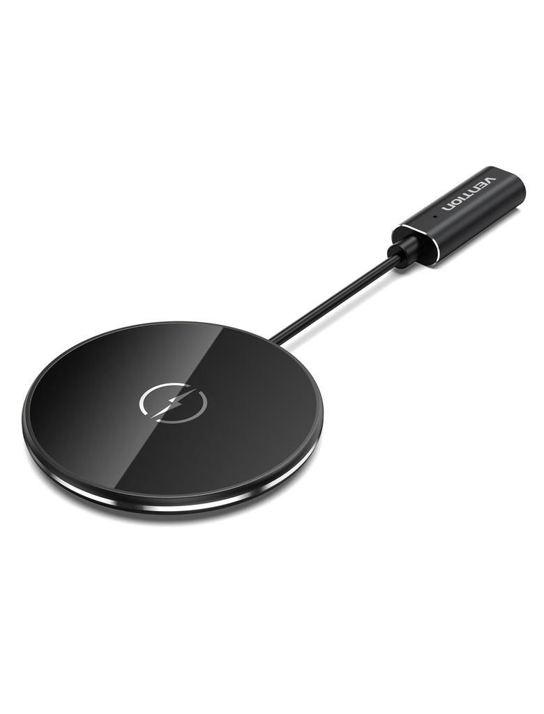 [FGABAG] VENTION Magnetic Wireless Charger 15W Ultra-thin Mirrored Surface Type 0.05M Black Model # FGABAG