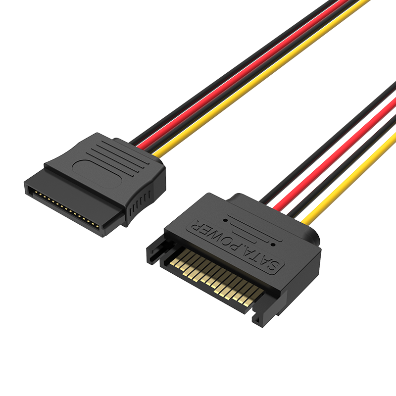 VENTION SATA 15P Power Extension Cable 0.3M Black X2 Model # KDABY-2
