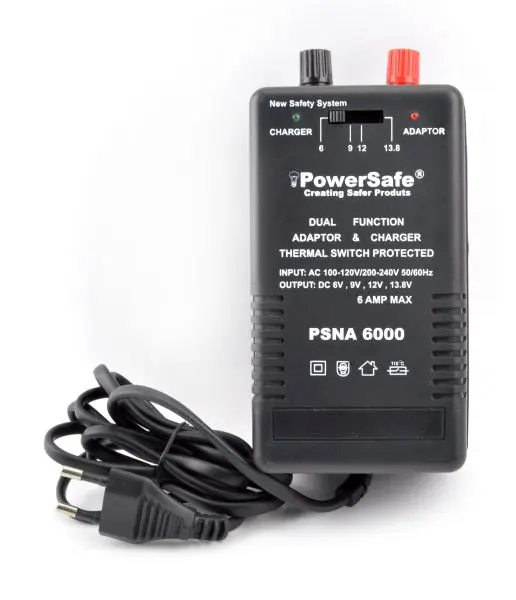 [PSNA 6000] PowerSafe Charger Adaptor Dual Function Thermal S/W Protection 6000mA Input 100-120V/200-240V Output DC6-13.8V