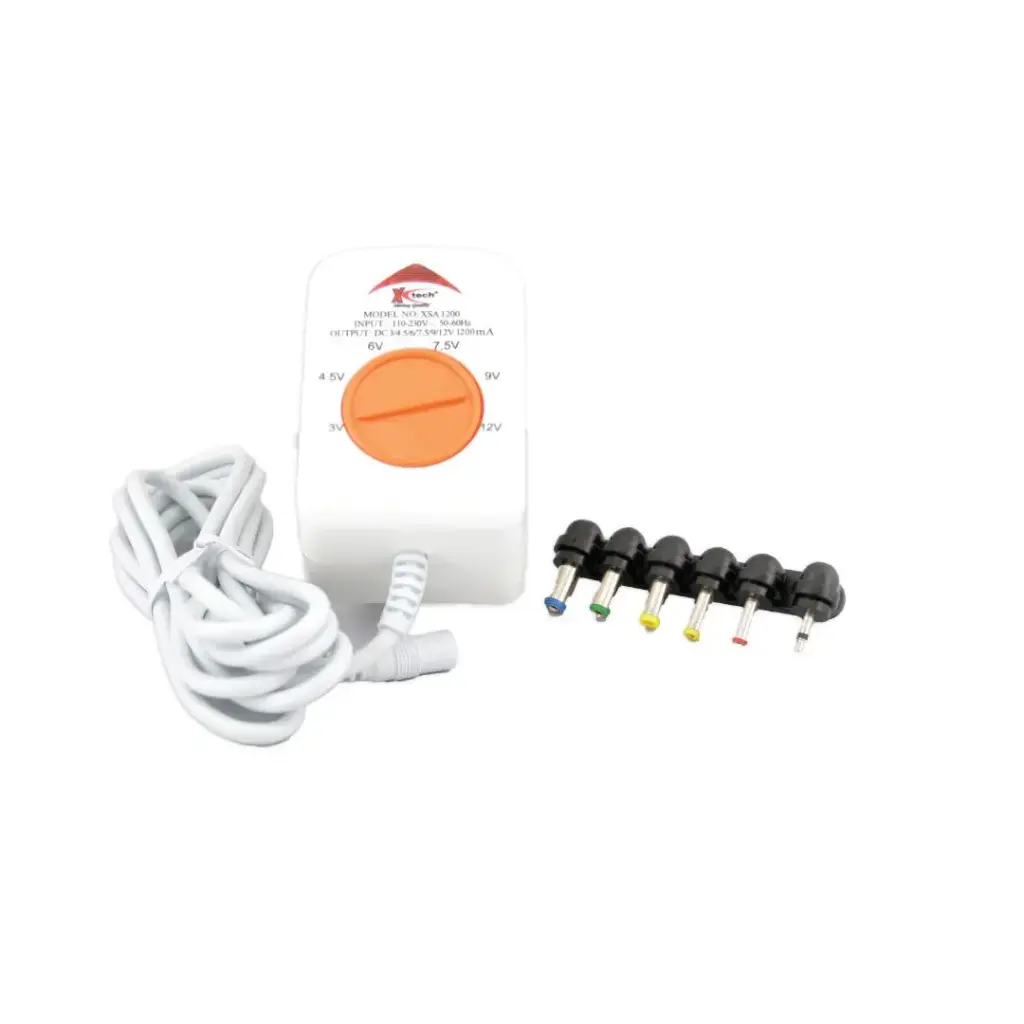 [XSA 1200] Terminator AC/DC Power Adaptor Regulated S/W+Mini Cassette 6 Way 1200mA Input 110/230V 50/60Hz DC 3-12V