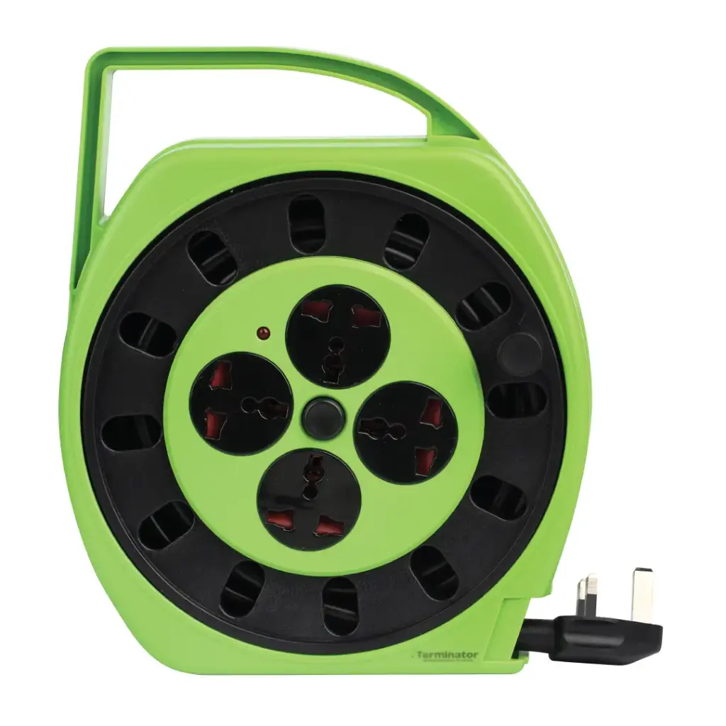 [TER 417U] Terminator 4 Way Universal Power Extension Reel With Master Switch, Power Indicator and 7M Cable