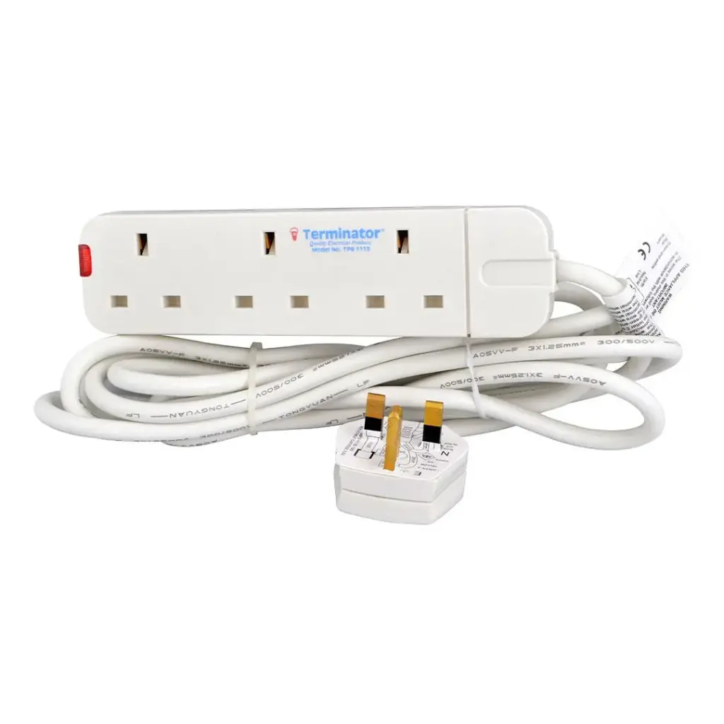 [TPB 1113-3M] Terminator 3 Way Power Extension Socket 3M Cable 13A