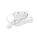 Terminator 2 Way UK Power Extension Socket 3M 1.25mm2 Cable 13A Plug