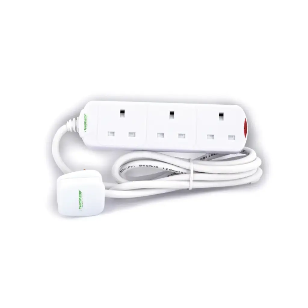 [TPB 13-3M] Terminator 3 Way UK Power Extension Socket 3M 1.25mm2 Cable 13A Plug