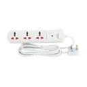 Terminator 3 Way Universal Power Extension Socket With Single Indicator 1.00mm2 Cable 3M 13A Fused Plug