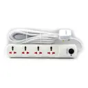 Terminator 4 Way Universal Power Extension Socket 1.25mm2 Cable Single Switch On/Off Single LED 3M Cable 13A