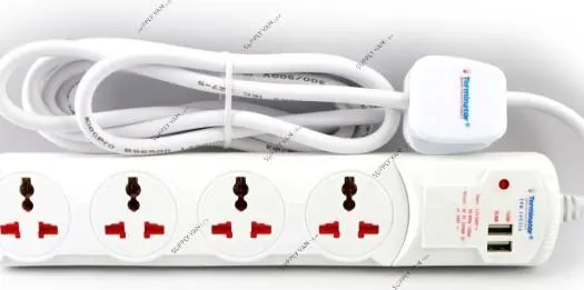 [TPB 14U2I -16A] Terminator 4 Way Universal Power Extension Socket 2 USB Socket 16A Plug