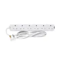Terminator 6 Way UK Power Extension Socket 3M 1.25mm2 Cable 13A Plug