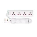 Terminator 4 Way Universal Power Extension Socket With Master Switch, Indicator and 5M Cable