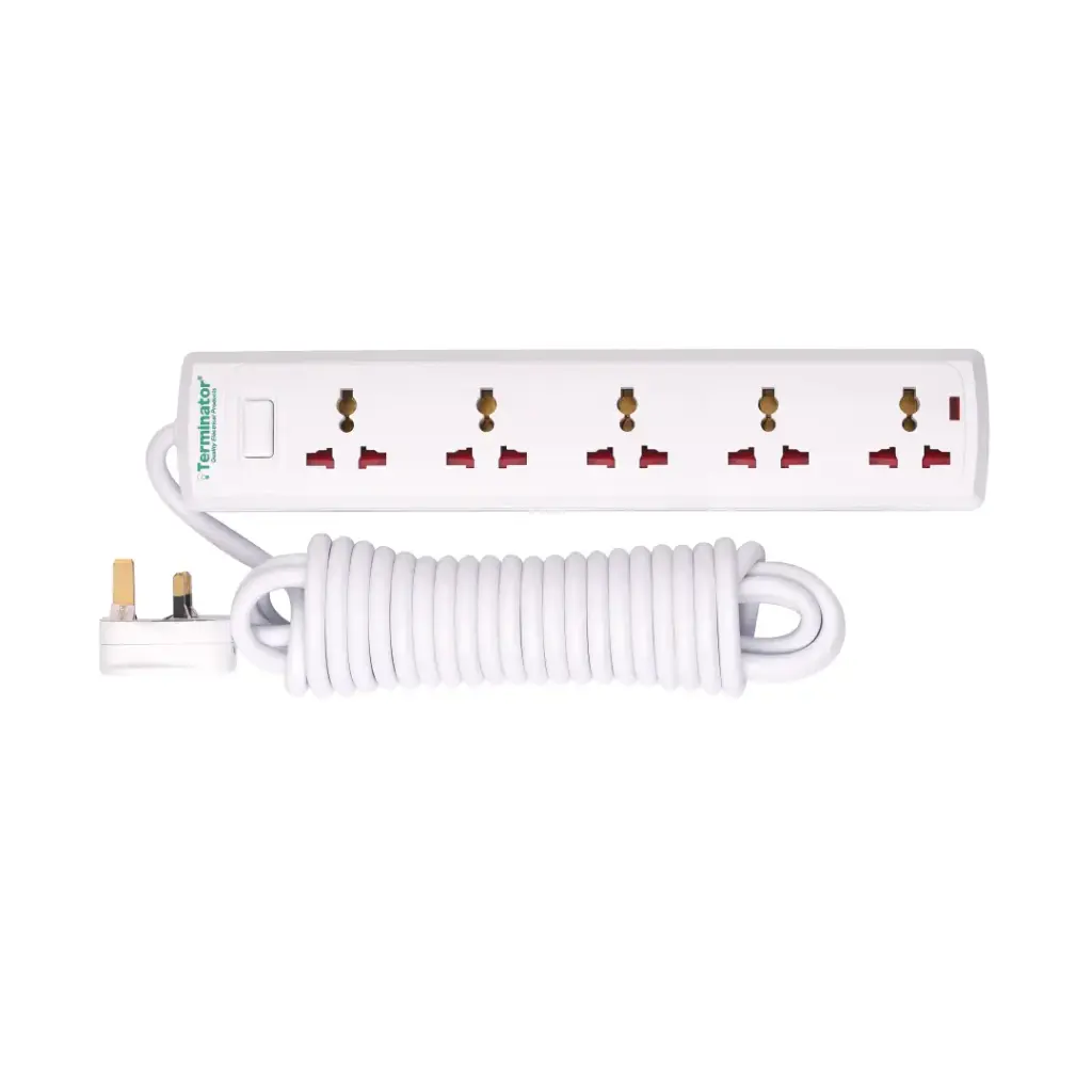 [TPB 525-3M] Terminator 5 Way Universal Power Extension Socket With Master Switch, Indicator and 3M Cable